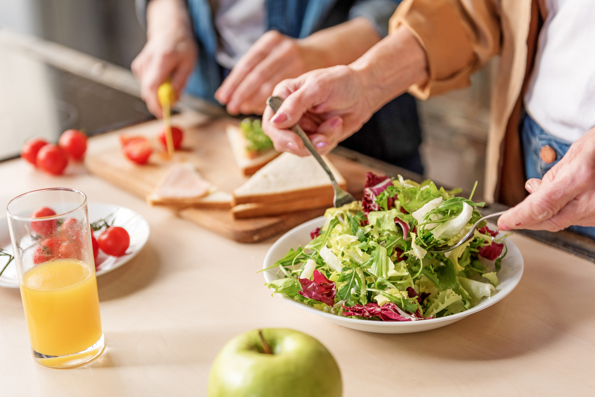 Women Preparing Healthy Food